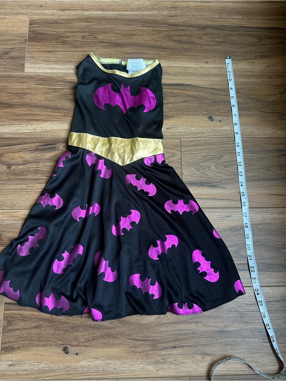 Girls' Batgirl-Inspired Black and Purple Costume Dress. Dress only